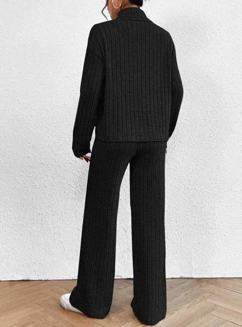 Darlene - The perfect knit pants and turtleneck sweater!