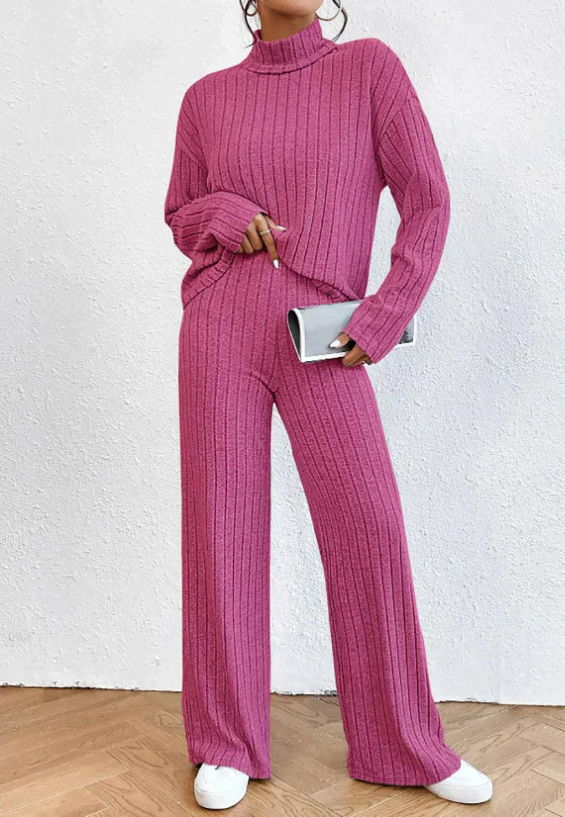 Darlene - The perfect knit pants and turtleneck sweater!