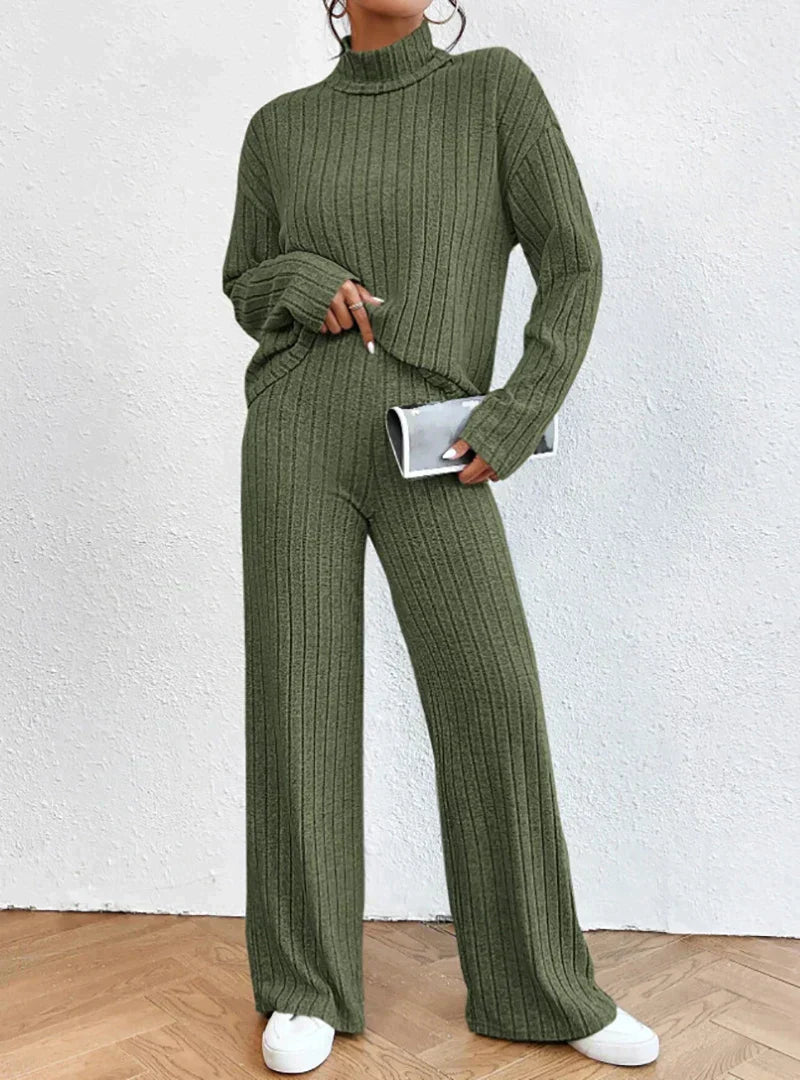 Darlene - The perfect knit pants and turtleneck sweater!