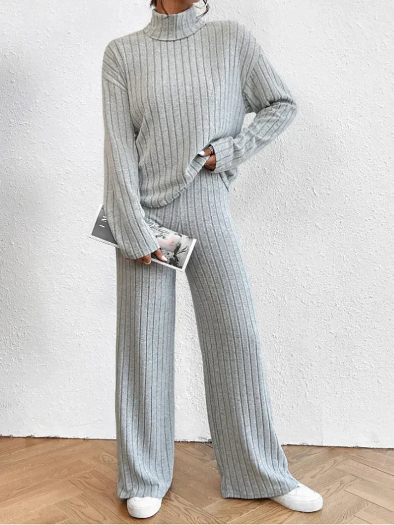 Darlene - The perfect knit pants and turtleneck sweater!