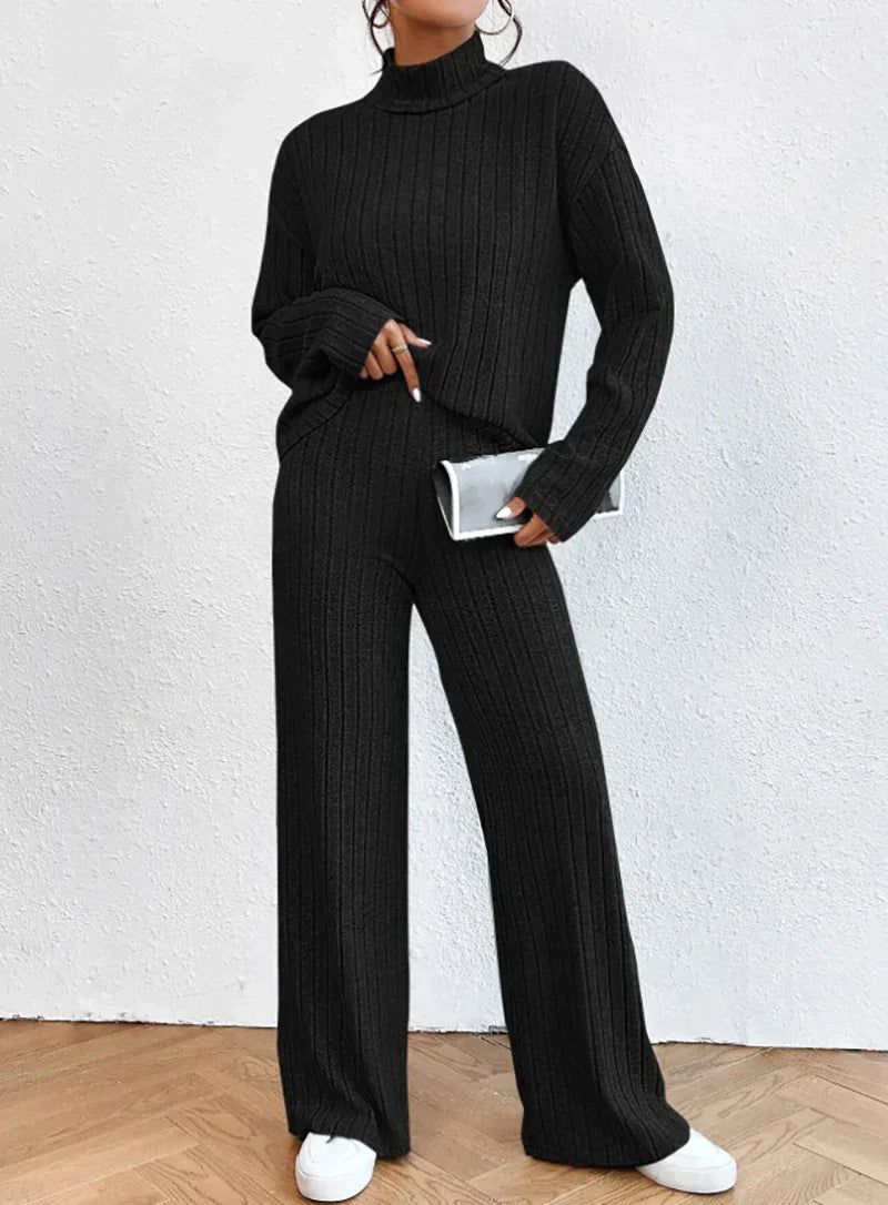 Darlene - The perfect knit pants and turtleneck sweater!