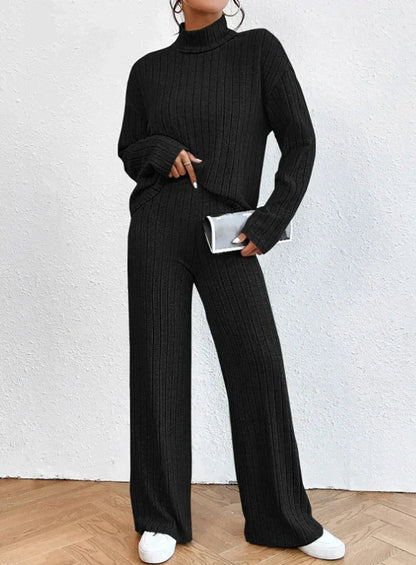 Darlene - The perfect knit pants and turtleneck sweater!